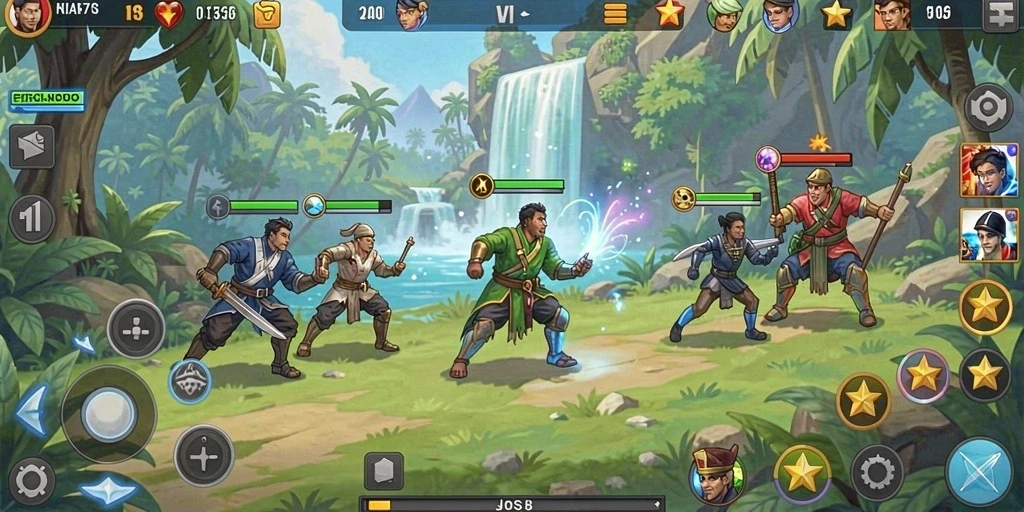 Screenshot level yang menggambarkan petualangan mendebarkan.